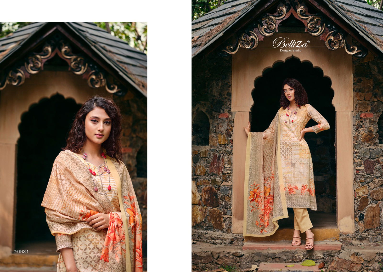 Belliza Chunri 766-001 To 766-006 Wholesale Cotton Dress Material